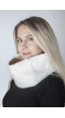 White mink fur neck warmer 